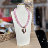 Collier perles rose