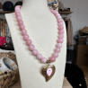 Collier perles rose