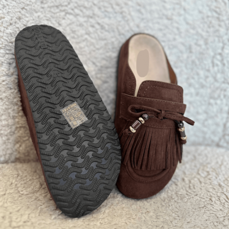 Mules à franges