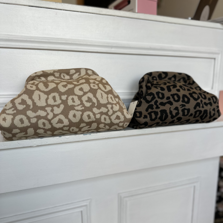 Pochette tissu léopard