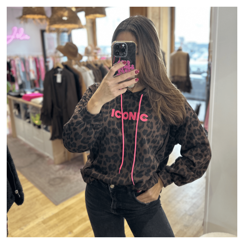 Sweat a capuche ICONIC léopard