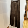 Pantalon velour lisse taupe