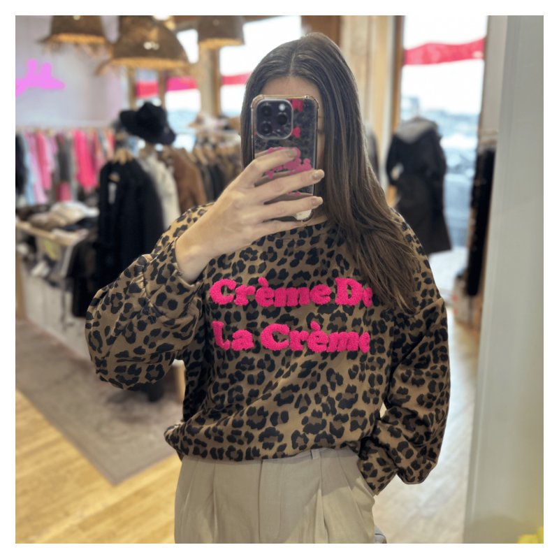 Sweat CREME léopard
