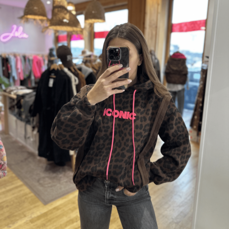 Sweat ICONIC léopard molletonné