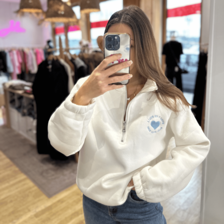 Pull I LIVE blanc