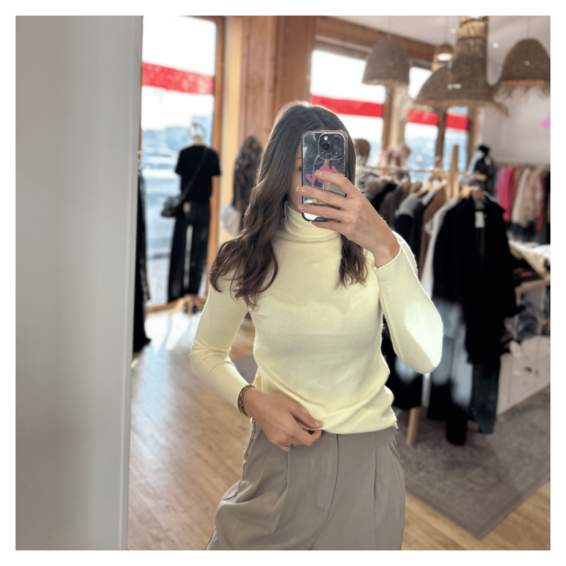 Pull CORA jaune pale