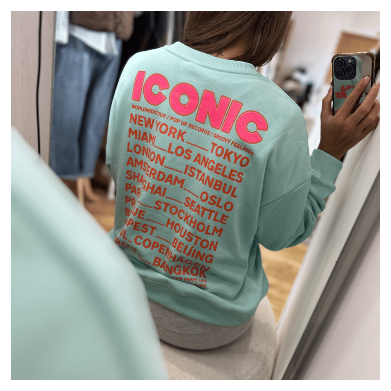 Sweat ICONIC bleu turquoise