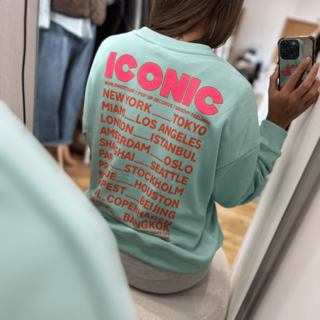 Sweat ICONIC bleu turquoise