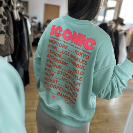 Sweat ICONIC bleu turquoise