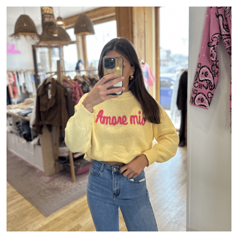 Pull AMORE MIO jaune