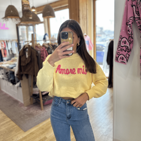 Pull AMORE MIO jaune