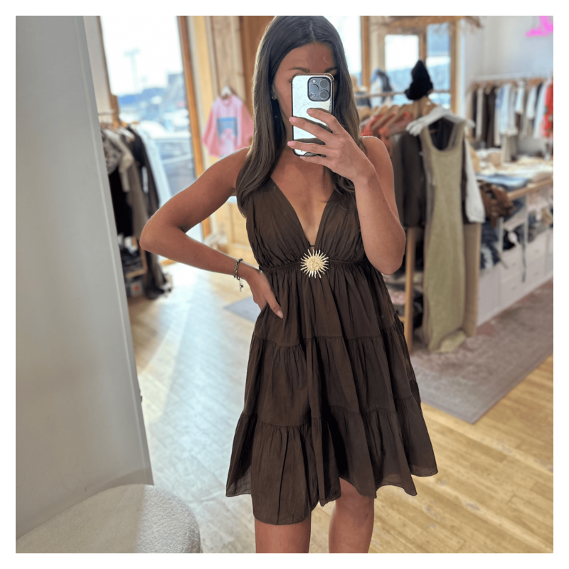 Robe SOLEIL courte marron