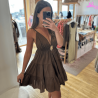 Robe SOLEIL courte marron