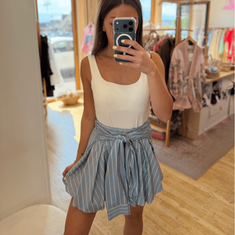 Jupe chemise bleue