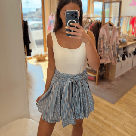 Jupe chemise bleue