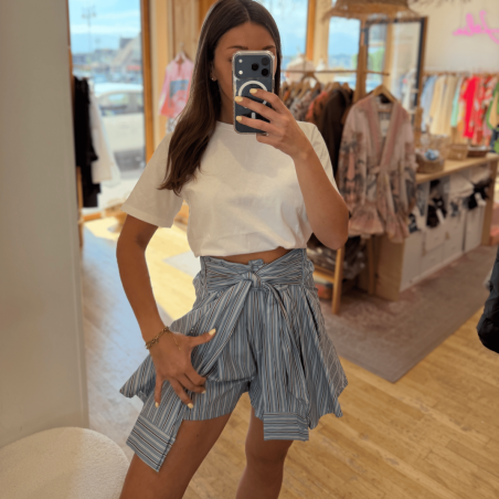 Jupe chemise bleue