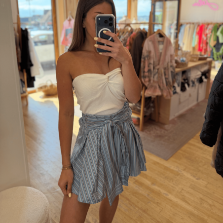 Jupe chemise bleue