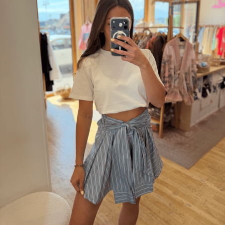 Jupe chemise bleue