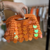 Pochette sequins orange