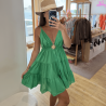 Robe SOLEIL courte verte émeraude