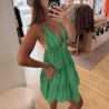 Robe SOLEIL courte verte émeraude