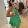 Robe SOLEIL courte verte émeraude