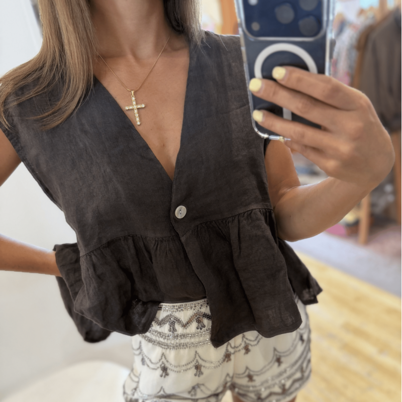 Top LOUNA marron