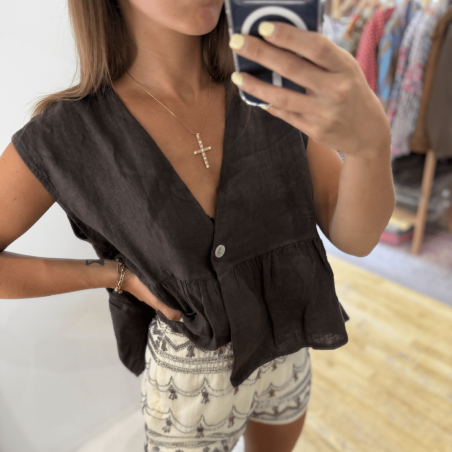 Top LOUNA marron