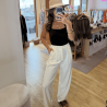 Pantalon palazzo écru