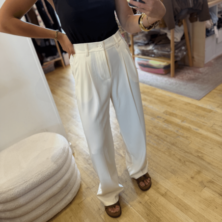 Pantalon palazzo écru