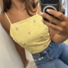Top dos nu vichy jaune