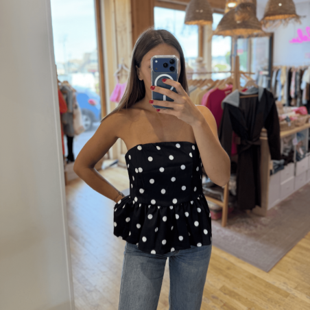 Top bustier à pois