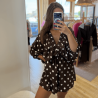 Combishort à pois marron