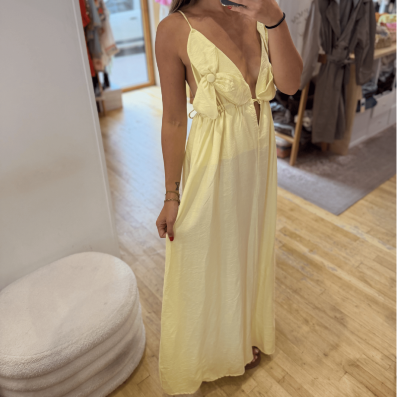 Robe longue légère marron