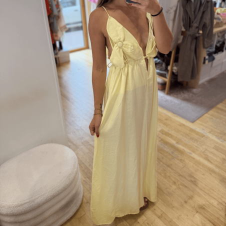 Robe longue légère marron