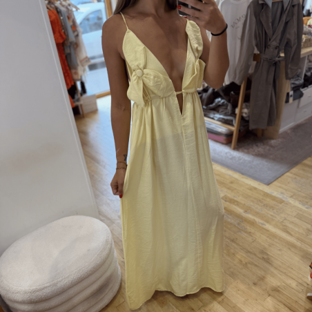 Robe longue légère marron