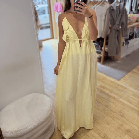 Robe longue légère marron