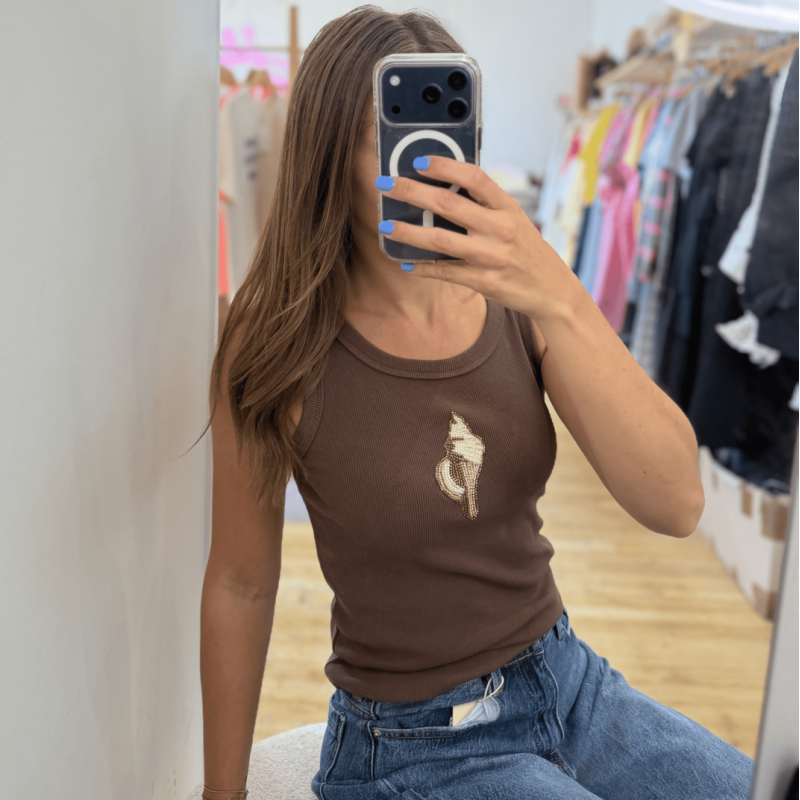 Débardeur SHELL marron