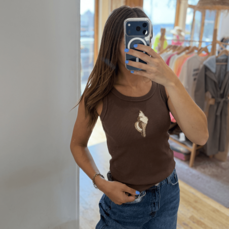 Débardeur SHELL marron