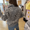 Gilet à motifs bandana gris