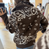 Gilet à motifs bandana chocolat