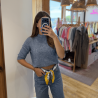 Pull maille bleu jean