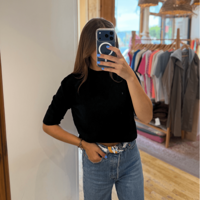 Pull maille noir