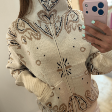 Gilet à motifs bandana chocolat