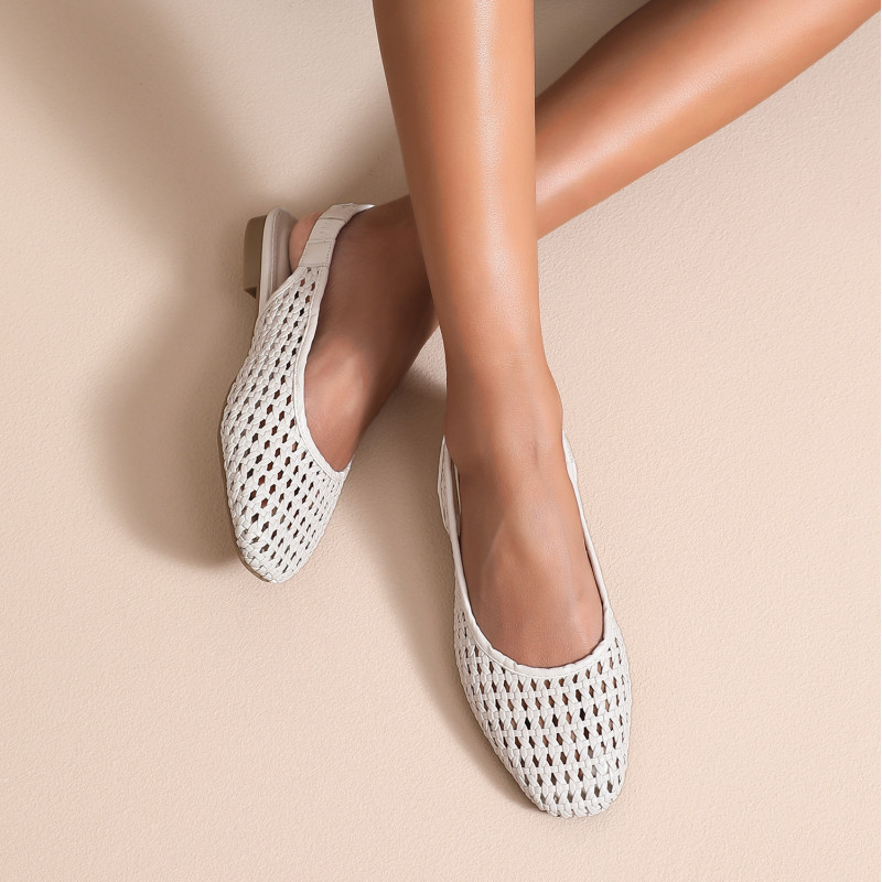 Slingback maille beige