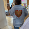 Chemise HEART bleue et blanche