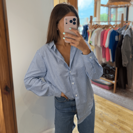 Chemise HEART bleue et blanche