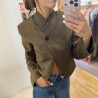 Blazer DELIA taupe à rayures blanches