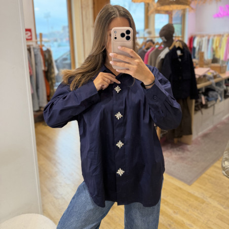Chemise OMBLINE bleu marine
