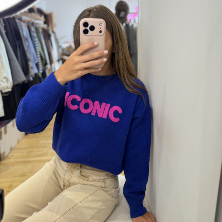 Pull ICONIC bleu électrique
